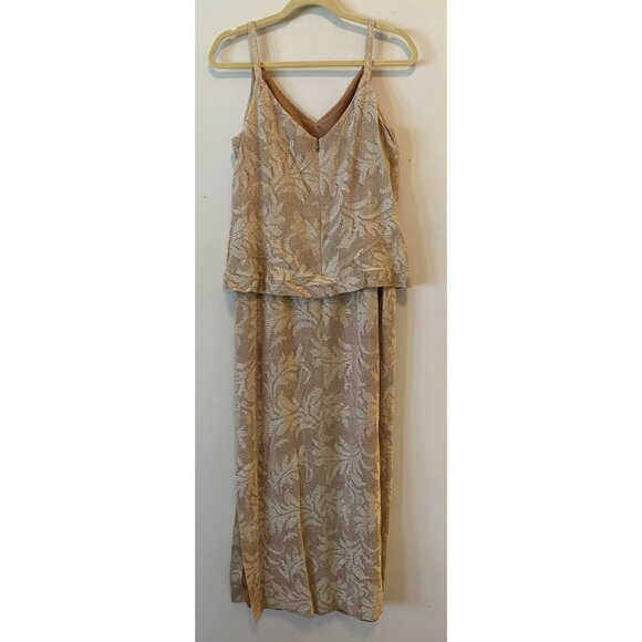 En Francais By Huey Waltzer Formal Maxi Dress w/ Jacket Gold Glitter Size 18 - Picture 4 of 16